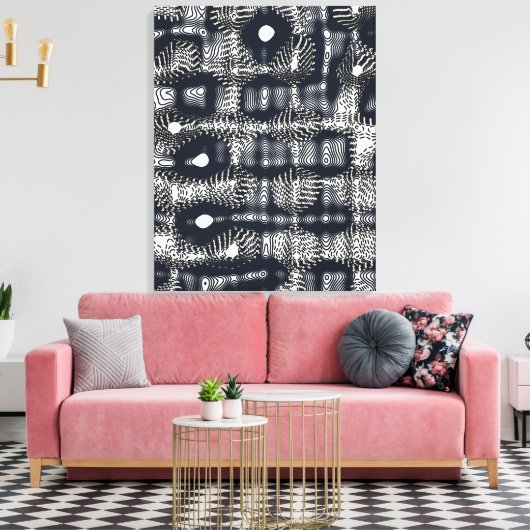 Abstract Minimalist Quantum Mechanics pattern Canvas Afdruk (Insitu (Woonkamer))