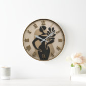 Abstract Minimalist Woman Silhouette Modern Boho Grote Klok (Huis)
