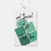 Abstract minimalistisch Blauwgroen cadeau voor uw Cadeaulabel (Voorkant)