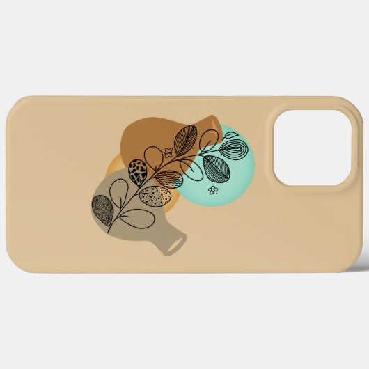 ABSTRACT MINIMALISTISCH BOHEMISCH MET ZWARTE LEAF Case-Mate iPhone CASE (Achterkant (horizontaal))