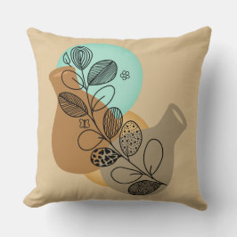 ABSTRACT MINIMALISTISCH BOHEMISCH MET ZWARTE LEAF KUSSEN