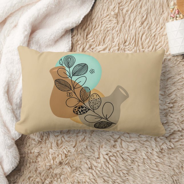 ABSTRACT MINIMALISTISCH BOHEMISCH MET ZWARTE LEAF KUSSEN (Deken)