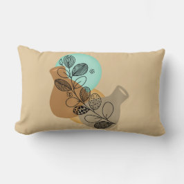 ABSTRACT MINIMALISTISCH BOHEMISCH MET ZWARTE LEAF KUSSEN