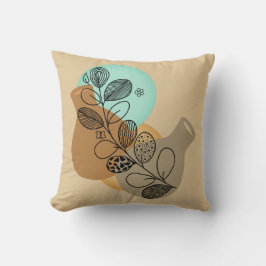 ABSTRACT MINIMALISTISCH BOHEMISCH MET ZWARTE LEAF KUSSEN