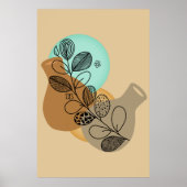 ABSTRACT MINIMALISTISCH BOHEMISCH MET ZWARTE LEAF POSTER (Voorkant)