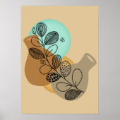 ABSTRACT MINIMALISTISCH BOHEMISCH MET ZWARTE LEAF POSTER (Voorkant)