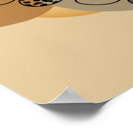 ABSTRACT MINIMALISTISCH BOHEMISCH MET ZWARTE LEAF POSTER (Hoek)