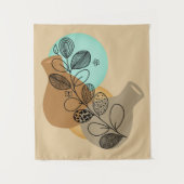 ABSTRACT MINIMALISTISCH BOHEMISCH MET ZWARTE LEAF WANDKLEED (Voorkant)