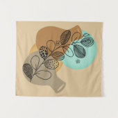 ABSTRACT MINIMALISTISCH BOHEMISCH MET ZWARTE LEAF WANDKLEED (Voorkant (horizontaal))