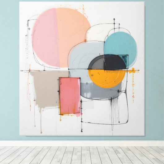 abstract - minimalistisch canvas afdruk (Insitu (Houten vloer))