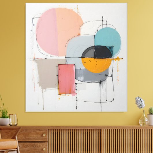 abstract - minimalistisch canvas afdruk (Insitu (Woonkamer))