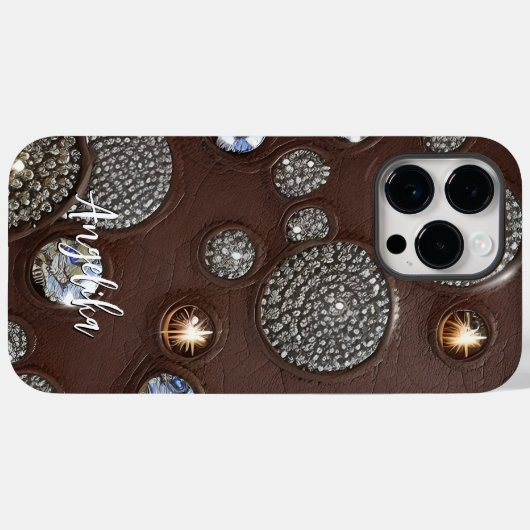 Abstract minimalistisch gepersonaliseerd faux-lede Case-Mate iPhone case (Achterkant (horizontaal))