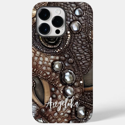 Abstract minimalistisch gepersonaliseerd faux-lede Case-Mate iPhone case (Achterkant)