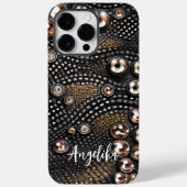 Abstract minimalistisch gepersonaliseerd faux-lede Case-Mate iPhone case (Achterkant)