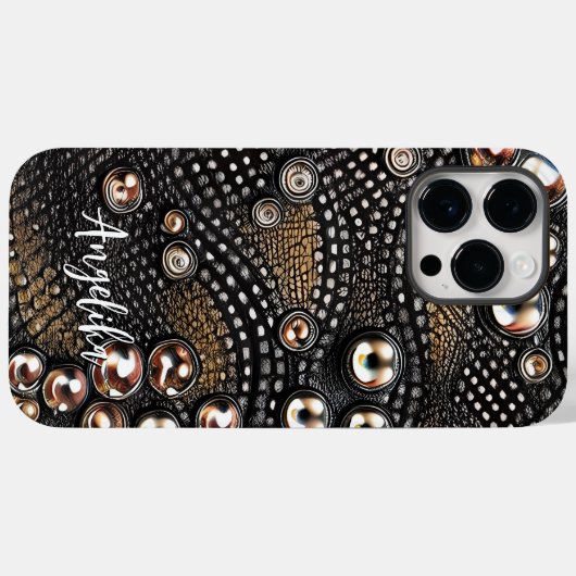 Abstract minimalistisch gepersonaliseerd faux-lede Case-Mate iPhone case (Achterkant (horizontaal))