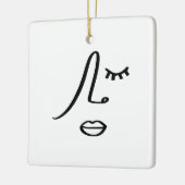 Abstract minimalistisch gezicht modern kunst ontwe keramisch ornament (Links)