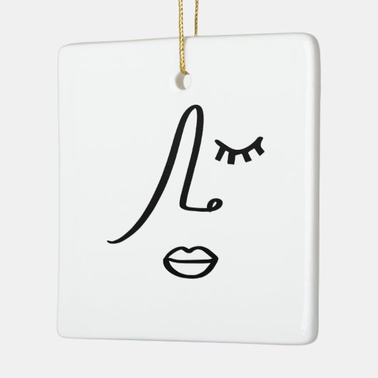 Abstract minimalistisch gezicht modern kunstontwer keramisch ornament (Links)