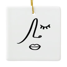 Abstract minimalistisch gezicht modern kunstontwer