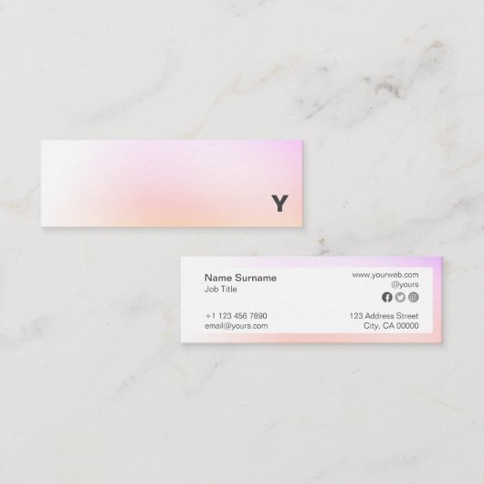 Abstract minimalistisch gradiënt Mini Visitekaartj Mini Visitekaartje (Voorkant / Achterkant)