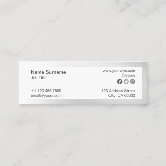 Abstract minimalistisch gradiënt Mini Visitekaartj Mini Visitekaartje (Achterkant)