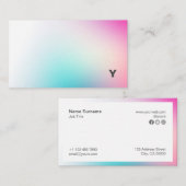 Abstract minimalistisch Holo Gradiënt Visitekaartj Visitekaartje (Voorkant / Achterkant)