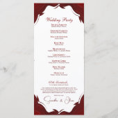 Abstract minimalistisch huwelijksprogramma programmakaart (Achterkant)