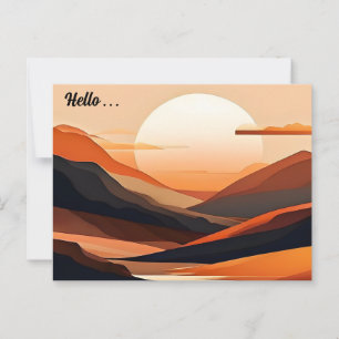 Abstract Minimalistisch Landschap Briefkaart