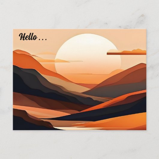 Abstract Minimalistisch Landschap Briefkaart (Voorkant)