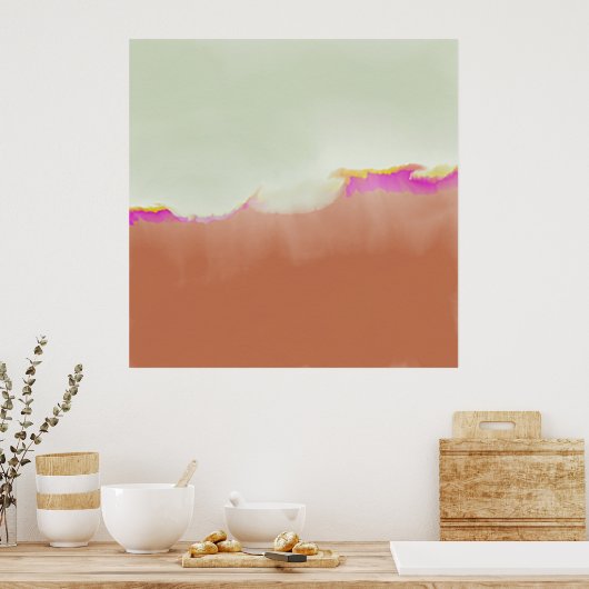 Abstract minimalistisch landschap conceptueel schi poster (Keuken)