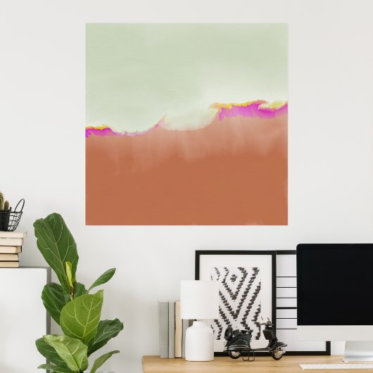 Abstract minimalistisch landschap conceptueel schi poster (Thuiskantoor)