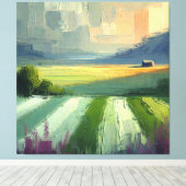 Abstract minimalistisch landschap Paarse, grijs ge Canvas Afdruk (Insitu (Houten vloer))