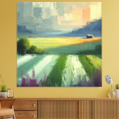 Abstract minimalistisch landschap Paarse, grijs ge Canvas Afdruk (Insitu (Woonkamer))