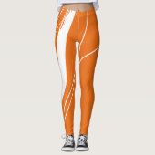 Abstract minimalistisch Oranje-wit Leggings (Voorkant)