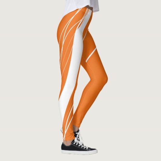Abstract minimalistisch Oranje-wit Leggings (Rechts)