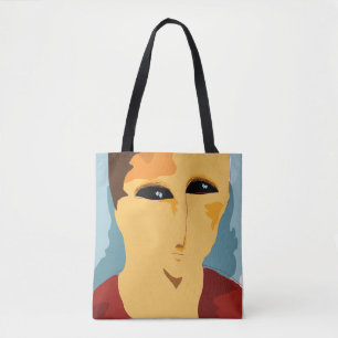 Abstract minimalistisch portret tote bag