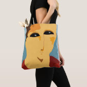 Abstract minimalistisch portret tote bag (Dichtbij)