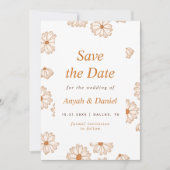 Abstract minimalistisch retro Daisy Pattern Save The Date (Voorkant)
