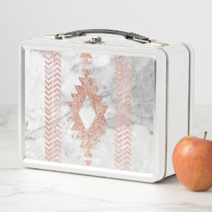 abstract minimalistisch roos goud aztec witte marm