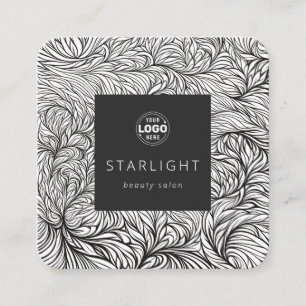 Abstract minimalistisch schoonheidssalon Visitekaa Vierkante Visitekaartje