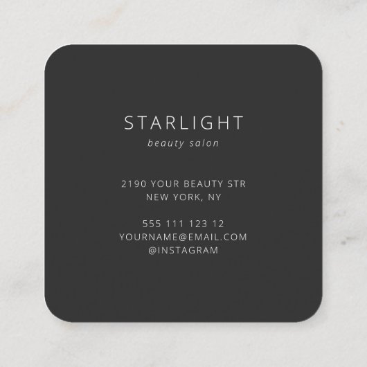 Abstract minimalistisch schoonheidssalon Visitekaa Vierkante Visitekaartje (Achterkant)