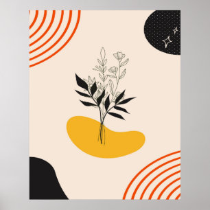 Abstract Minimalistische Bladeren Poster