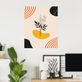 Abstract Minimalistische Bladeren Poster (Thuiskantoor)