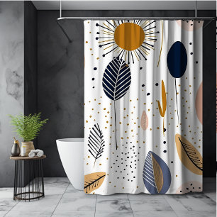 Abstract minimalistische boho pastelkleurige beige douchegordijn