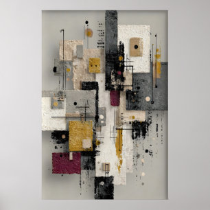 Abstract minimalistische penseelstreek afdruk, afd poster