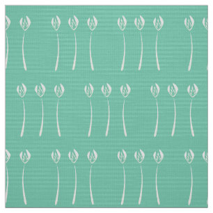 Abstract Mint Art Deco Tulip Floral Pattern Stof