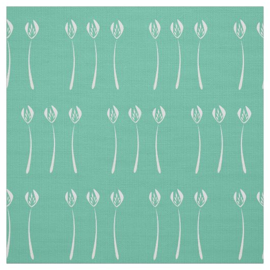 Abstract Mint Art Deco Tulip Floral Pattern Stof (Swatch)