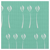 Abstract Mint Art Deco Tulip Floral Pattern Stof (Close Up)
