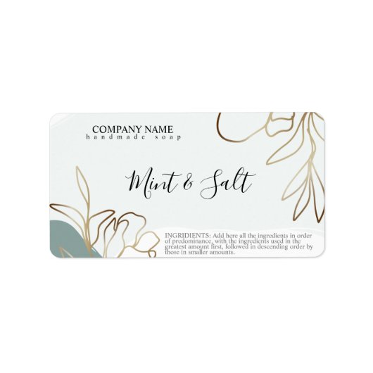 Abstract Mint Green Natural Soap Label (Voorkant)