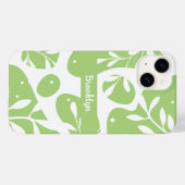 Abstract Mintgroene Botanische Aanpassing Case-Mate iPhone Case (Achterkant (horizontaal))