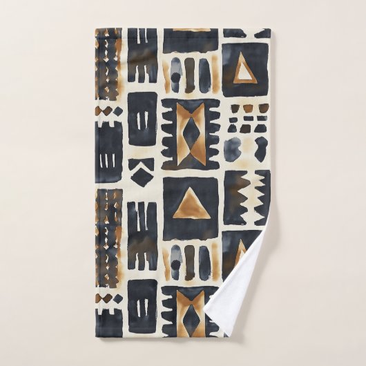 Abstract modderlakenpatroon bad handdoek (Handdoek)